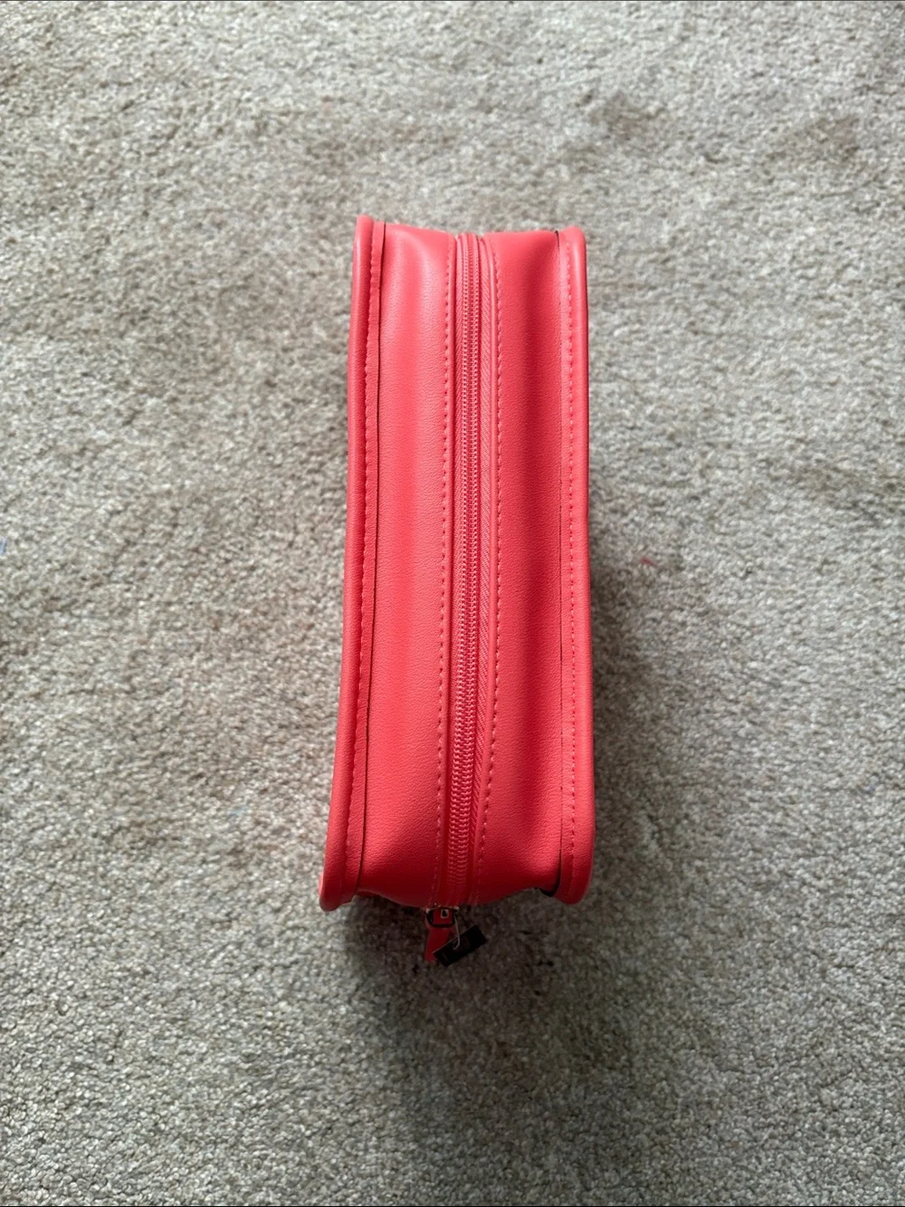 Victoria's Secret Coral and Pink Striped Travel Pouch Set